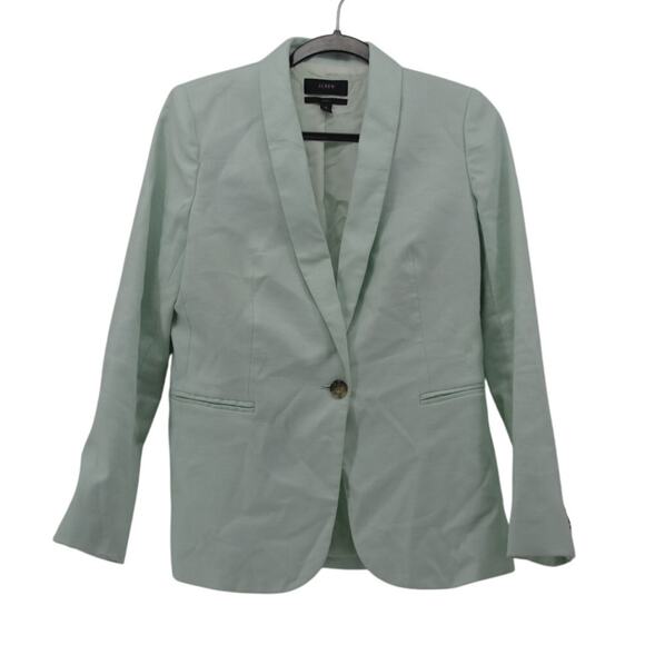 J Crew Parke Blazer In Stretch Linen Sea Spray H9710 Size 6 - Picture 1 of 16